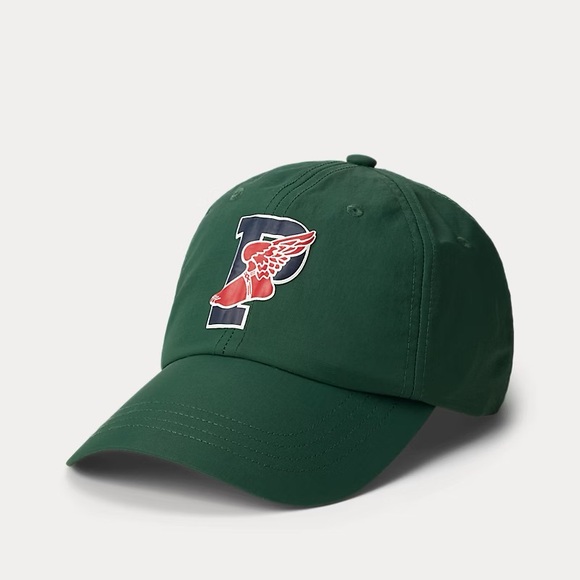 Polo Ralph Lauren P-Wing Logo Ripstop Ball Cap College Green Adjustable Hat